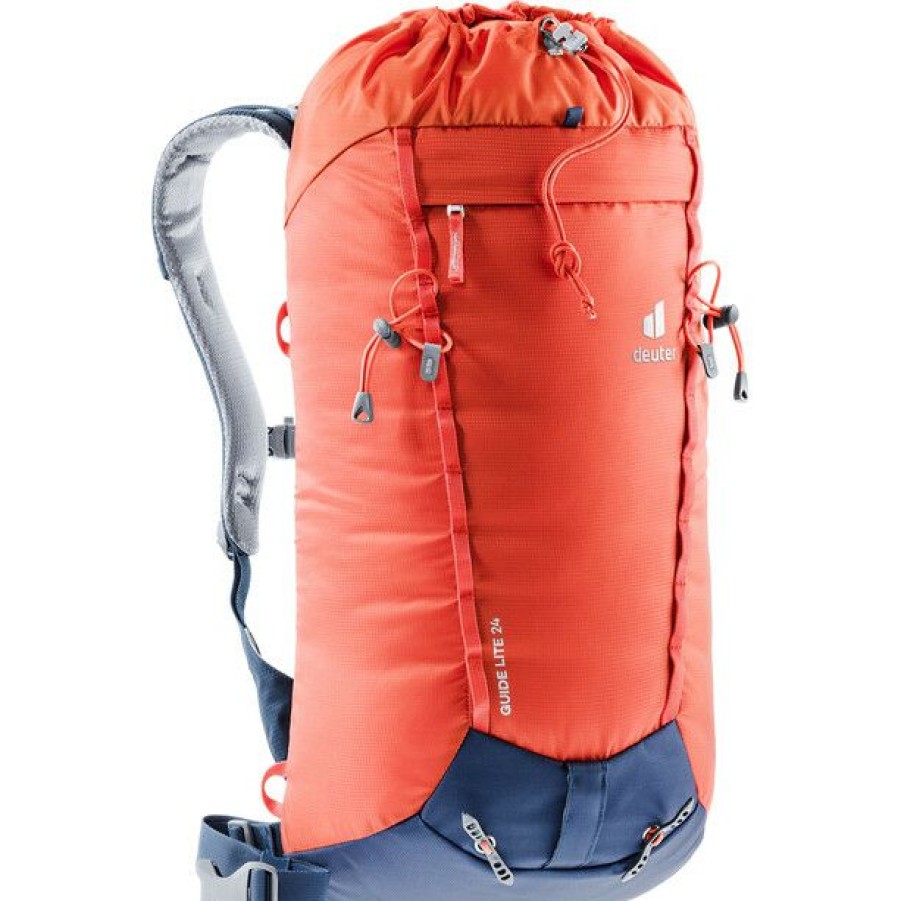 Skiing Backpacks * | Deuter Guide Lite 24 Backpack Papaya/Navy