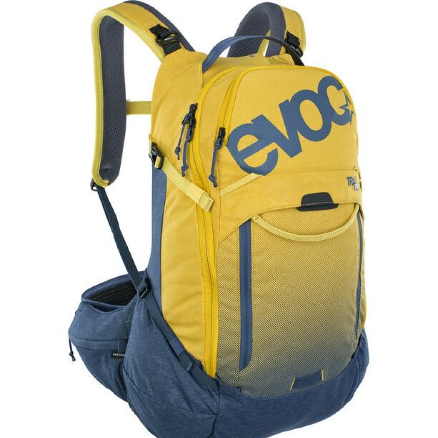 Cycling Backpacks * | Evoc Trail Pro 26 Protector Backpack Curry/Denim